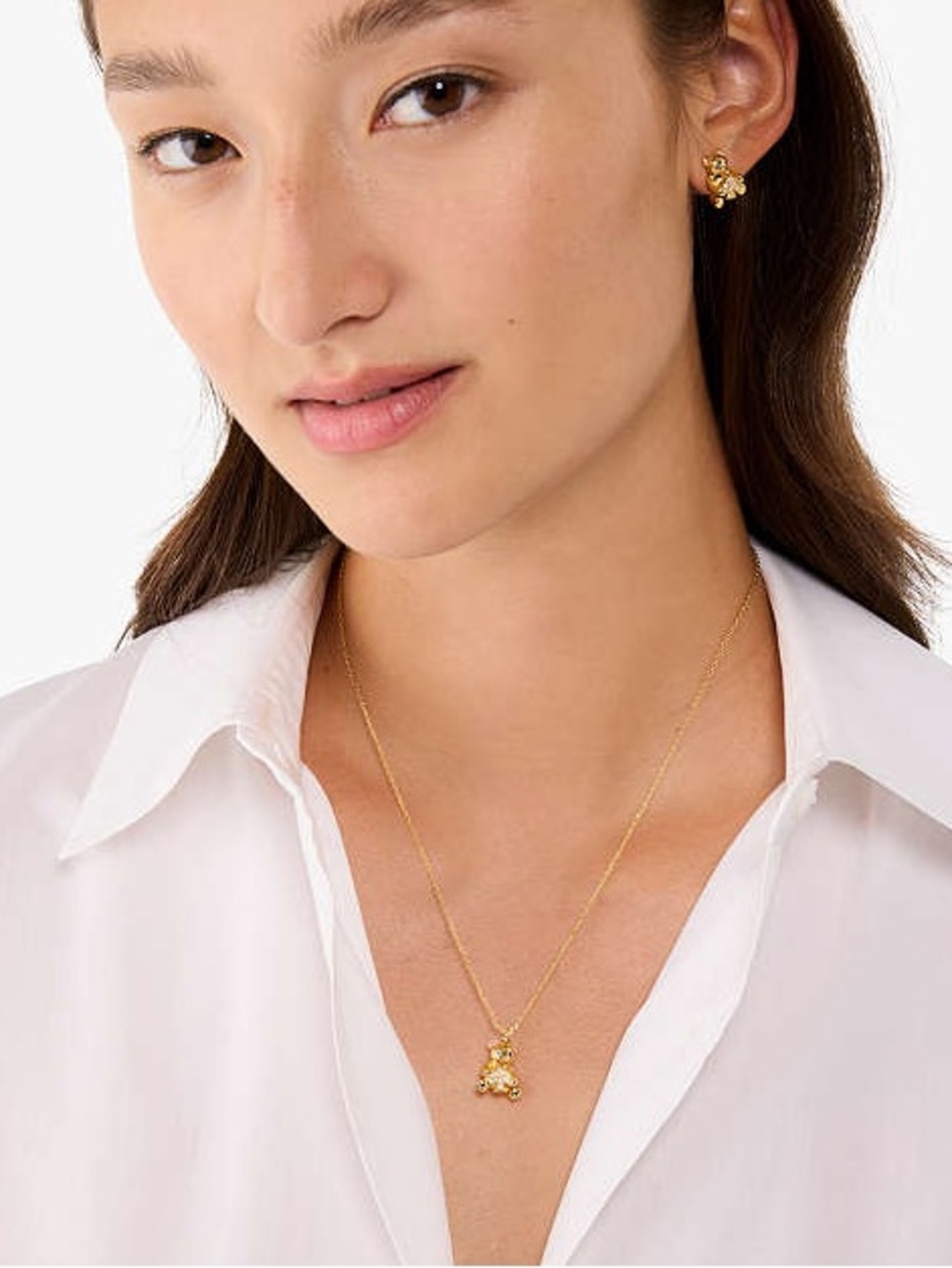 Kate Spade: Oh What Fun Spade Teddy Bear Pendant Necklace - Picture 3 of 7